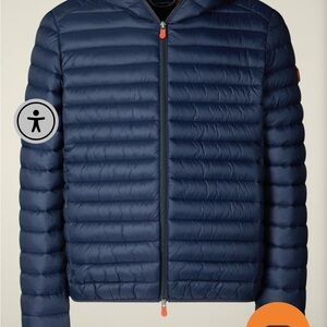 NWOT SAVE THE DUCK Men's navy ultra light Puffer Jacket